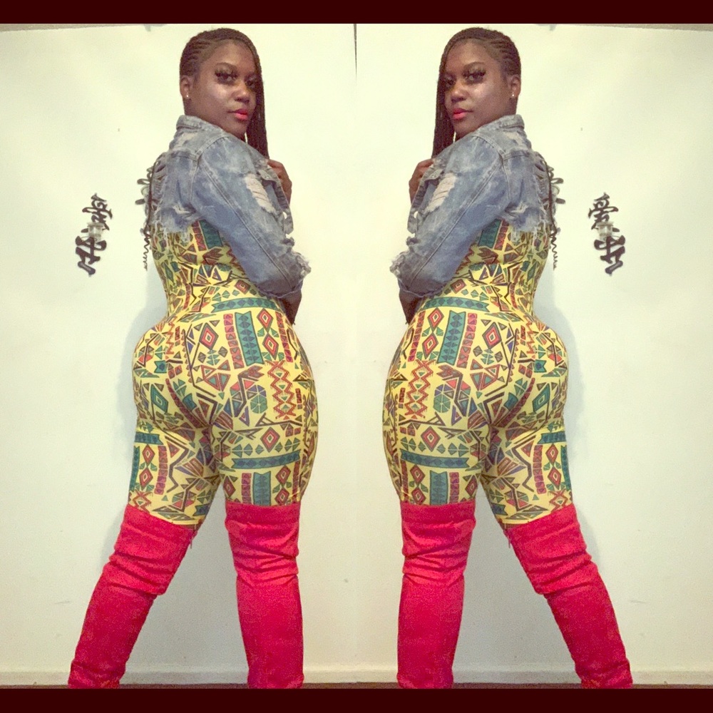African print biker short one piece